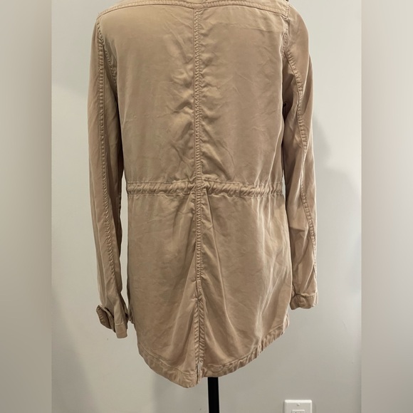 Max Jeans XS 100% Tencel Tan Hooded Jacket Full Zip/Snap Down w Pockets 242 - Picture 6 of 8